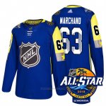 Camiseta Hockey Hombre Boston Bruins 63 Brad Marchand Azul 2018 All Star Autentico