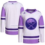 Camiseta Hockey Buffalo Sabres Fights Cancer Autentico Blank Practice Blanco Violeta