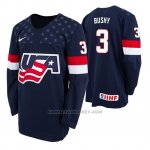 Camiseta Hockey USA Evan Bushy 2019 Hlinka Gretzky Cup Azul