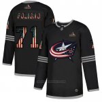 Camiseta Hockey Columbus Blue Jackets Nick Foligno 2020 USA Flag Negro