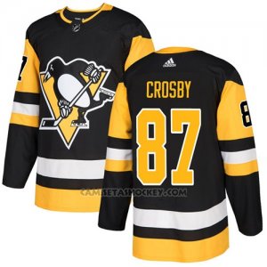 Camiseta Hockey Nino Pittsburgh Penguins 87 Sidney Crosby Negro Home Autentico Stitched