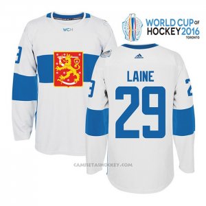 Camiseta Hockey Finlandia Patrik Laine 29 Premier 2016 World Cup Blanco