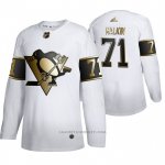 Camiseta Hockey Pittsburgh Penguins Evgeni Malkin Golden Edition Autentico Blanco