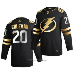 Camiseta Hockey Tampa Bay Lightning Blake Coleman Golden Edition Limited Autentico 2020-21 Negro