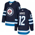 Camiseta Hockey Winnipeg Jets 12 Kevin Hayes Primera Autentico Azul
