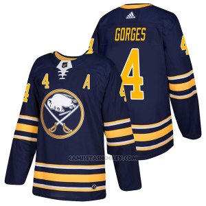 Camiseta Hockey Hombre Autentico Buffalo Sabres 4 Josh Gorges Home 2018 Azul