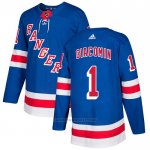 Camiseta Hockey New York Rangers 1 Eddie Giacomin Primera Autentico Azul