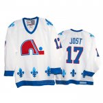 Camiseta Hockey Quebec Nordiques Tyson Jost Heritage Vintage Replica 1991-95 Blanco
