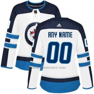 Camiseta Hockey Mujer Winnipeg Jets Segunda Personalizada Blanco