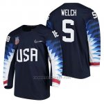 Camiseta USA Team Hockey 2018 Olympic Noah Welch 2018 Olympic Azul