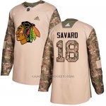 Camiseta Hockey Nino Chicago Blackhawks 18 Denis Savard Camo Autentico 2017 Veterans Day Stitched