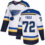 Camiseta Hockey St. Louis Blues 72 Justin Faulk Road Autentico Blanco