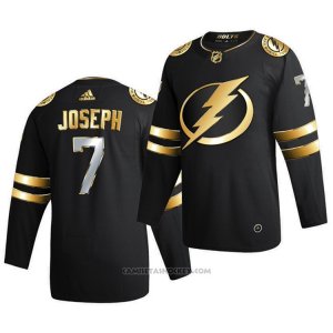 Camiseta Hockey Tampa Bay Lightning Mathieu Joseph Golden Edition Limited Autentico 2020-21 Negro