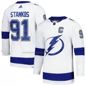 Camiseta Hockey Tampa Bay Lightning Steven Stamkos Segunda Primegreen Autentico Pro Blanco