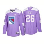 Camiseta Hockey Hombre Autentico New York Rangers 26 Jimmy Vesey Hockey Fights Cancer 2018 Violeta