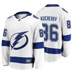 Camiseta Tampa Bay Lightning Nikita Kucherov 2019 Away Fanatics Breakaway Blanco