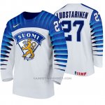 Camiseta Hockey Finlandia Eetu Luostarinen Home 2020 IIHF World Championship Blanco