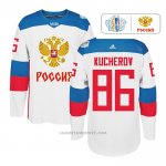Camiseta Hockey Rusia Nikita Kucherov 86 Premier 2016 World Cup Blanco