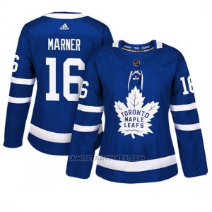 Camiseta Mujer Maple Leafs 16 Mitchell Marner Blue Adizero Jugador Home