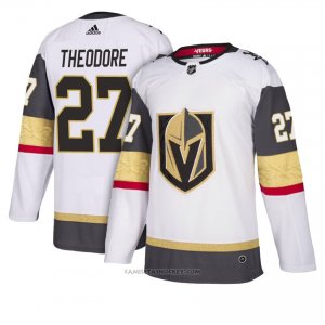 Camiseta Hockey Hombre Vegas Golden Knights 27 Shea Theodore Blanco 2018 Away Jugador