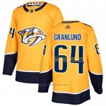 Camiseta Hockey Nashville Predators 64 Mikael Granlund Primera Autentico Amarillo