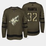 Camiseta Hockey Hombre Arizona Coyotes 32 Arizona Antti Raanta Verde Salute To Service