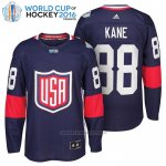 Camiseta Hockey USA Patrick Kane 88 Premier 2016 World Cup Azul