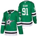 Camiseta Hockey Hombre Autentico Dallas Stars 91 Tyler Seguin Home 2018 Verde