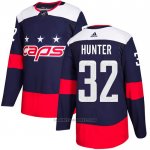 Camiseta Hockey Washington Capitals 32 Dale Hunter Autentico 2018 Stadium Series Azul
