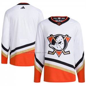Camiseta Hockey Anaheim Ducks Reverse Retro Autentico Blank Blanco