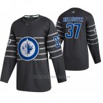 Camiseta Hockey Winnipeg Jets Connor Hellebuyck Autentico 2020 All Star Gris