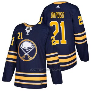 Camiseta Hockey Hombre Autentico Buffalo Sabres 21 Kyle Okposo Home 2018 Azul