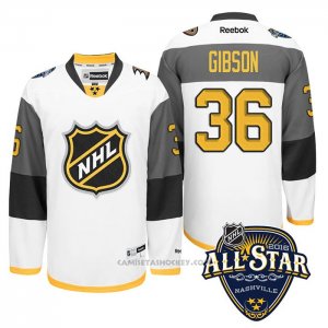 Camiseta Hockey Anaheim Ducks 36 John Gibson 2016 All Star Blanco
