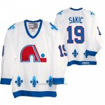 Camiseta Hockey Quebec Nordiques Joe Sakic Heritage Vintage Replica Blanco
