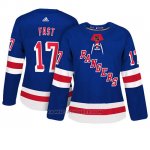 Camiseta Mujer New York Rangers 17 Jesper Fast Adizero Jugador Home Azul