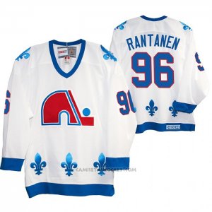 Camiseta Hockey Quebec Nordiques Mikko Rantanen Heritage Vintage Replica Blanco
