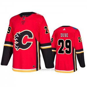 Camiseta Hockey Calgary Flames Dillon Dube Primera Rojo