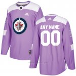 Camiseta Hockey Hombre Winnipeg Jets Personalizada Violeta