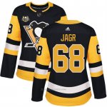 Camiseta Hockey Mujer Pittsburgh Penguins 68 Jaromir Jagr Negro 50 Anniversary Home Premier