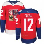 Camiseta Hockey Republica Checa Radek Faksa 12 Premier 2016 World Cup Rojo