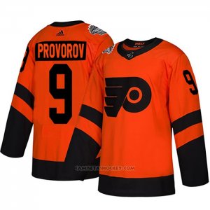 Camiseta Hockey Philadelphia Flyers 9 Ivan Provorov Autentico 2019 Stadium Series Naranja
