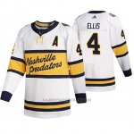 Camiseta Hockey Nashville Predators Retro Ryan Ellis Breakaway Jugador 2020 Winter Classic Blanco