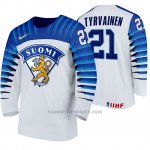 Camiseta Hockey Finlandia Juhani Tyrvainen Home 2020 IIHF World Championship Blanco