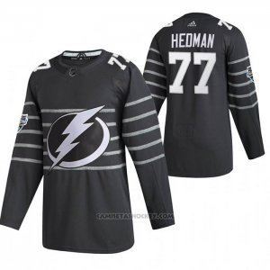 Camiseta Hockey Tampa Bay Lightning Victor Hedman Autentico 2020 All Star Gris