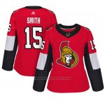 Camiseta Mujer Ottawa Senators 15 Zack Smith Adizero Jugador Home Rojo