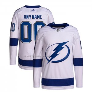 Camiseta Hockey Tampa Bay Lightning Segunda Primegreen Autentico Pro Personalizada Blanco