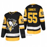 Camiseta Hockey Hombre Pittsburgh Penguins 55 Chris Summers Home Autentico Jugador Negro