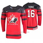 Camiseta Hockey Canada Akil Thomas 2020 IIHF World Junior Championship Rojo