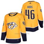 Camiseta Hockey Hombre Autentico Nashville Predators 46 Pontus Aberg Home 2018 Amarillo