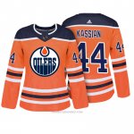 Camiseta Hockey Mujer Edmonton Oilers 44 Zack Kassian Naranja Autentico Jugador